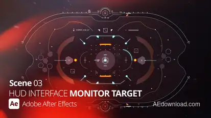 HUD Interface Monitor Target 03 Ae Infographics template preview