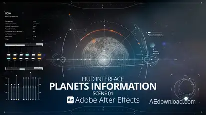 HUD Interface Planets Information 01 Ae Infographics template preview