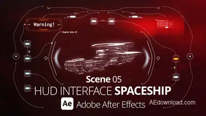 HUD Interface Spaceship 05 Ae Infographics template preview