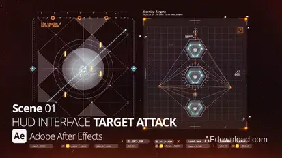 HUD Interface Target Attack Ae 01 Infographics template preview