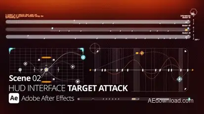 HUD Interface Target Attack Ae 02 Infographics template preview