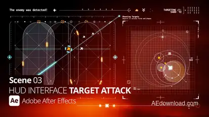 HUD Interface Target Attack Ae 03 Infographics template preview