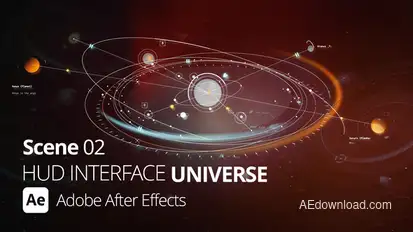 HUD Interface Universe 02 Ae Infographics template preview