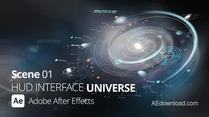 HUD Interface Universe Scene 01 Ae Infographics template preview