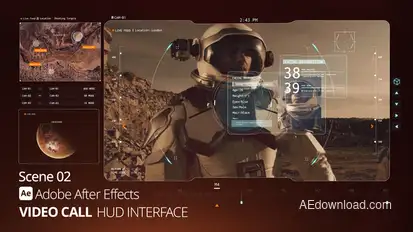 HUD Interface Video Call 02 Ae Infographics template preview