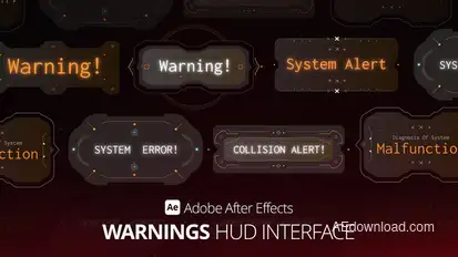 HUD Interface Warnings Ae Infographics template preview