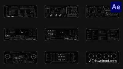 Hud Large Screens for After Effects Elements template preview