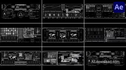 Hud Large Screens for After Effects Elements template preview
