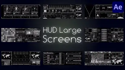 HUD Large Screens for After Effects Elements template preview