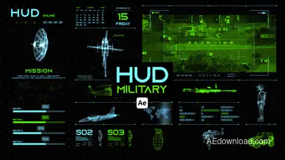 HUD Military for After Effects Infographics template preview