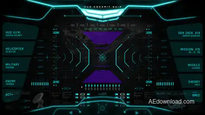 HUD PRO Military Cockpit 1 Elements template preview