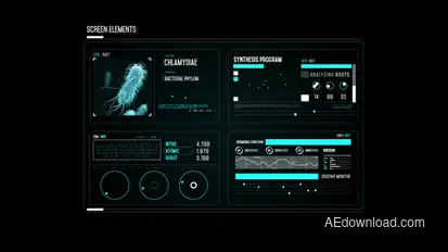 HUD Screen Bacterial Scan Infographics template preview