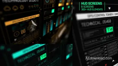 HUD Screens Video Displays template preview