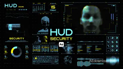 HUD Security for After Effects Infographics template preview