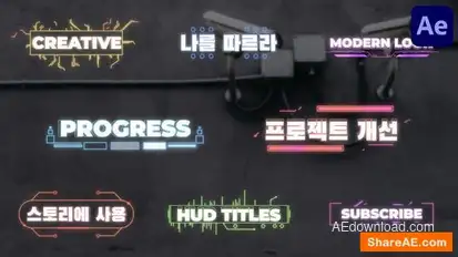 Hud Titles for After Effects Openers template preview