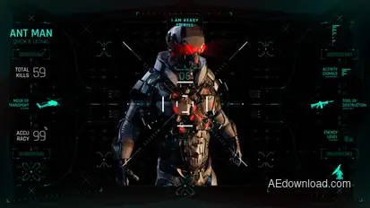 HUD UI Game Warrior Screen 02 Elements template preview