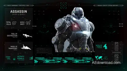 HUD UI Game Warrior Screen 03 Elements template preview
