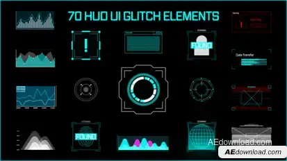 HUD UI Glitch Elements Elements template preview