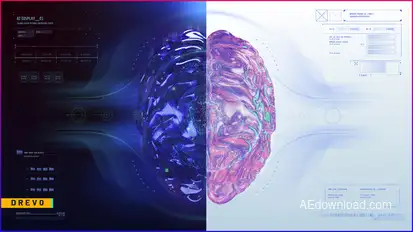 HUD UI SCREEN 1/ AI Display/ Brain/ Core/ Hitech/ Blockchain/ Processor/ Data Analysis/ Infographics Infographics template preview