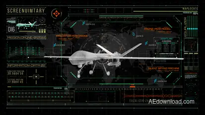 HUD700 Screen Military DRONE Elements template preview