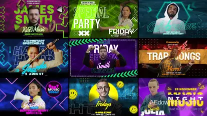 Hype Rush Freeze Frame Elements template preview