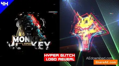 Hyper Glitch Logo Reveal Logo Stings template preview