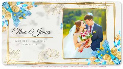 I Love You Wedding Slideshow Video Displays template preview