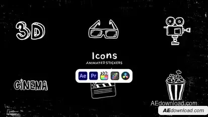 Icons Animated Stickers Elements template preview
