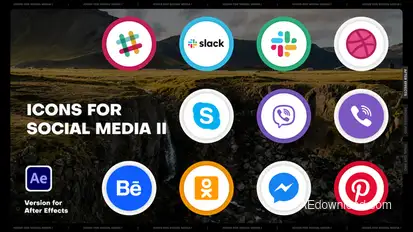 Icons for Social Media II Elements template preview