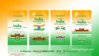 India Independence Day Celebration Stories Openers template preview