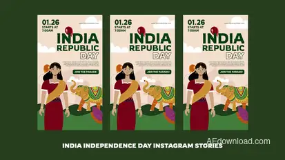 India Independence Day Instagram Story Openers template preview