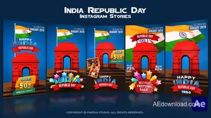 India Republic Day Instagram Stories Openers template preview
