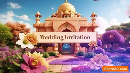 Videohive Indian 3D Character Design Wedding Invitation Slideshow Video Displays template preview