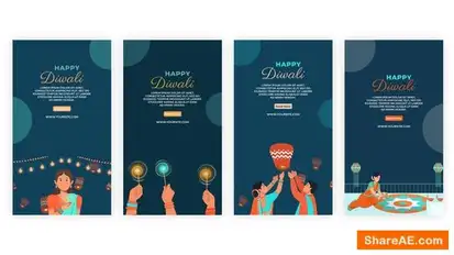 Videohive Indian Culture Diwali Festival Instagram Story Pack Elements template preview