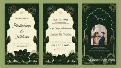 Indian Flower Wedding Invitation Openers template preview
