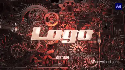 Industrial 3D Metal Logo Intro Logo Stings template preview