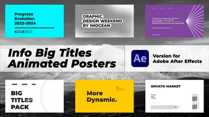 Info Big Titles – Animated Posters Video Displays template preview