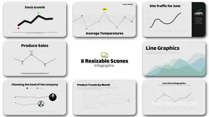 Infographic - Line Graphs / AE Infographics template preview