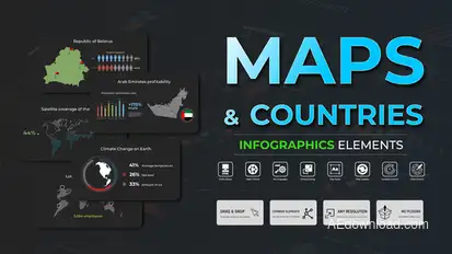 Infographic - Maps And Countries Infographics template preview