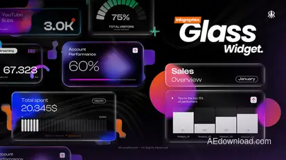 Infographic Glass Widget Infographics template preview