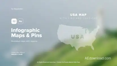 Infographic Maps with Pins Infographics template preview