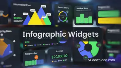 Infographic Widgets – KPI Dashboard, Chart Elements & Data Visualization Pack Infographics template preview
