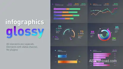 Infographics glossy Infographics template preview