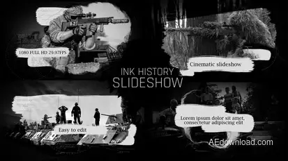 Ink History Slideshow Video Displays template preview