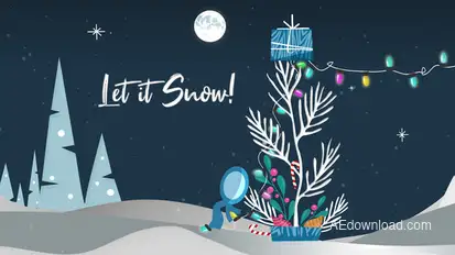 Inkman Christmas Greeting - Let it Snow! Video Displays template preview