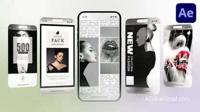 Instagram - Black & White 01 Elements template preview