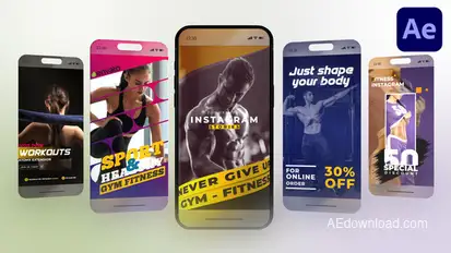 Instagram - Fitness 02 Video Displays template preview