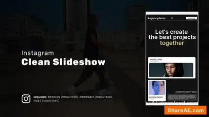 Instagram Clean Slideshow Openers template preview