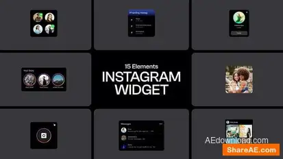 Instagram Interface Elements template preview