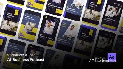 Instagram Reels - AI Business Podcast Webinar Product Promo template preview